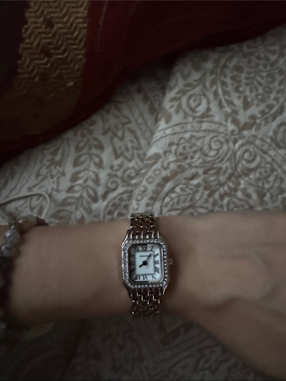 Women's Rose Gold Dress Watch with Crystal Accents